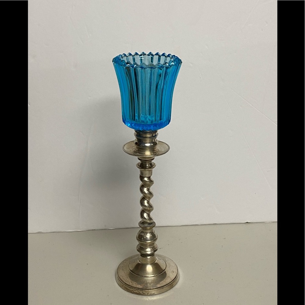 vintage silver candlestick holder